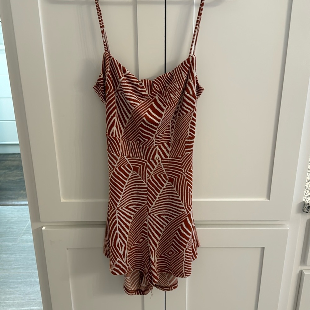 Orange & white romper